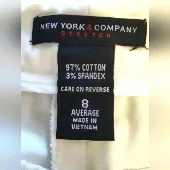 New York & Company Women's Off White Pants | Cotton Spandex | Boot Cut | Sz 8 - Picture 4 of 6